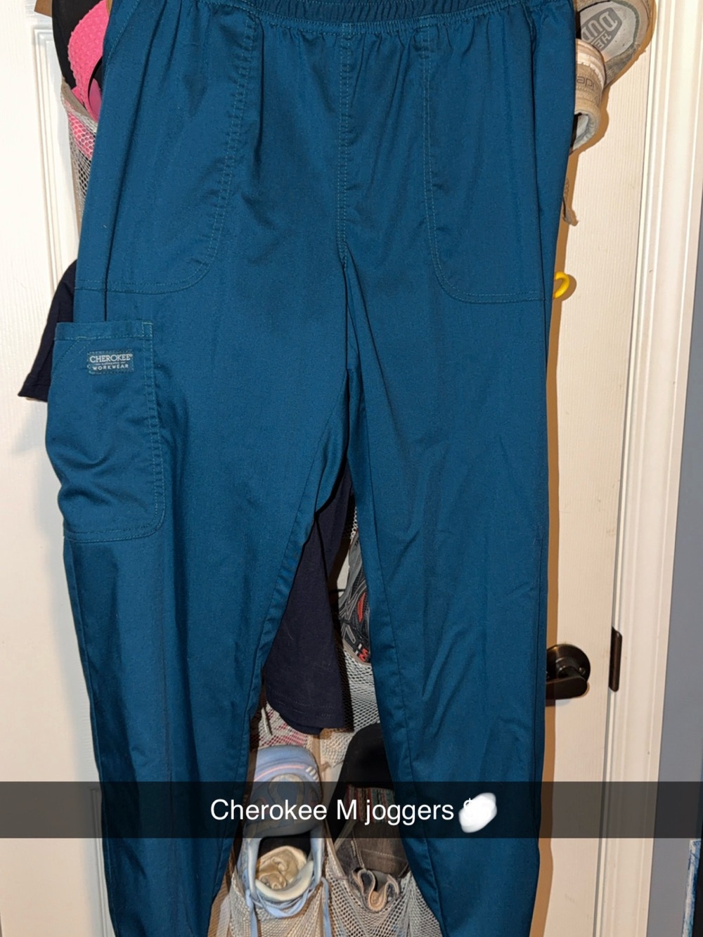 Cherokee Teal Blue Utility Jogger Pants